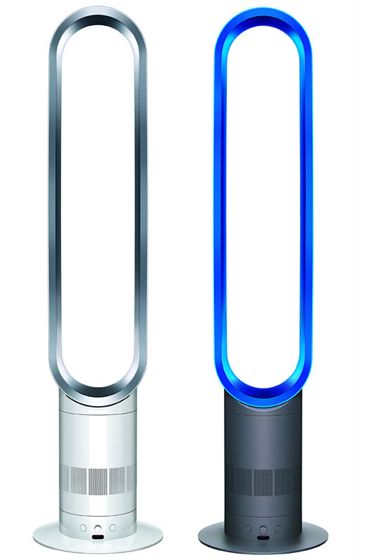 <b>ダイソン「エアマルチプライアータワーファン」。プレゼント賞品は右のブルーカラー</b>