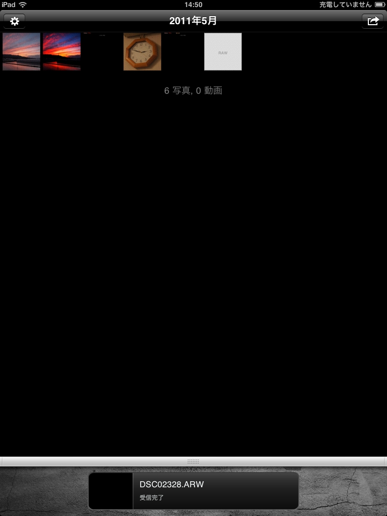 <b>RAW画像を取り込むと、画像にRAWの表示のあるアイコン表示になり、画像の確認はできない</b>