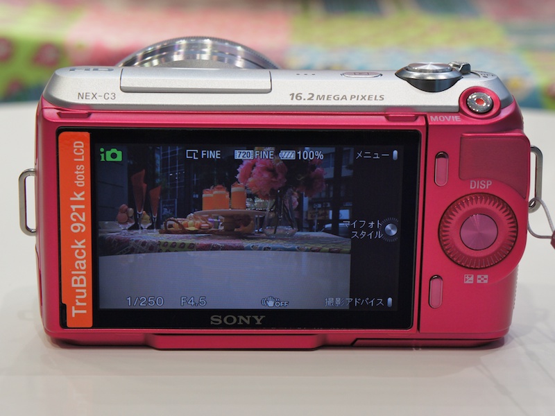 <b>NEX-C3（ピンク）の背面</b>