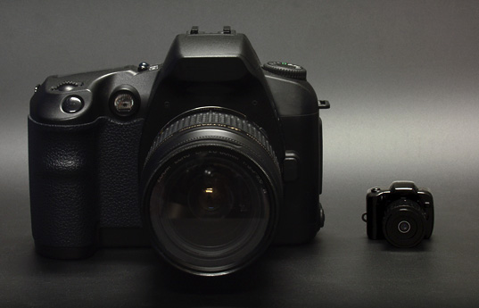 <b>デジタル一眼レフカメラ（左）との比較</b>