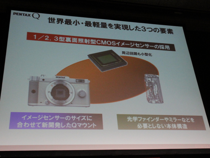 <b>新しいQマウントを同社デジタル一眼レフカメラが採用するKマウントと比較</b>