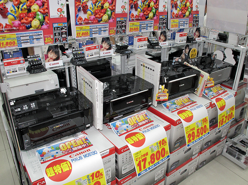 <b>A4のインクジェットプリンターは5階に展示</b>