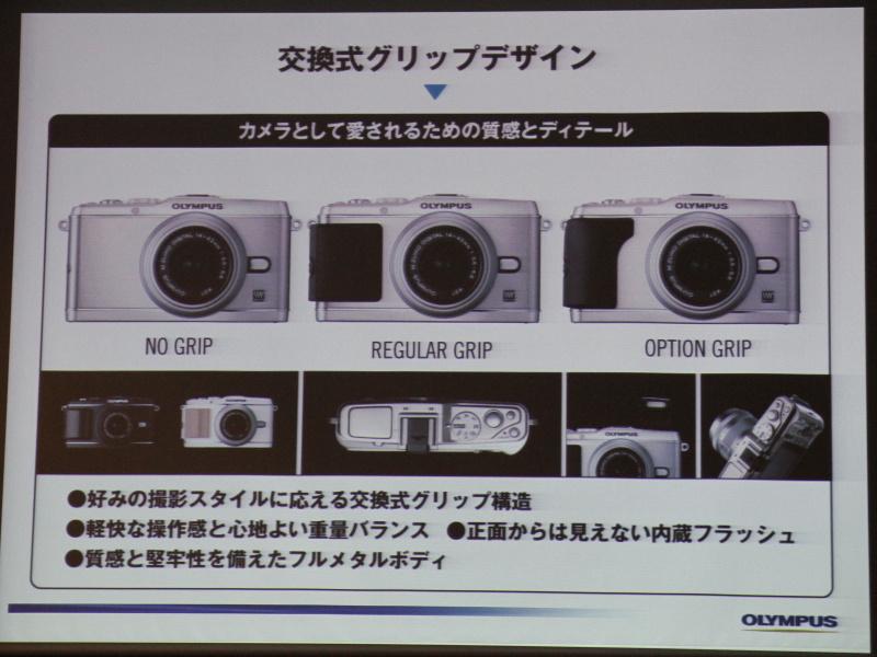 <b>交換式グリップを採用</b>