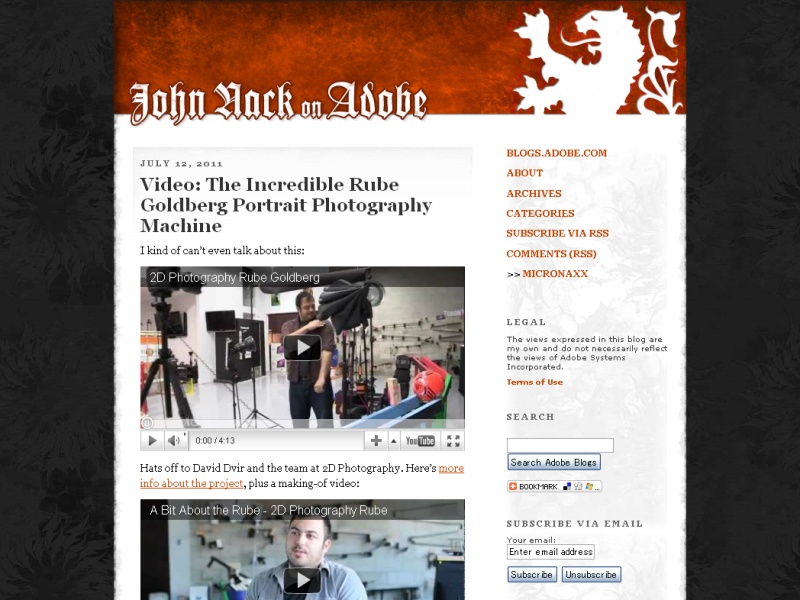 <b>John Nack氏のブログ「John Nack on Adobe」</b>