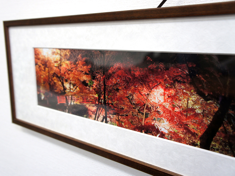 <b>パノラマフォトフレーム 角細ブルー Lサイズ×スイングパノラマ ワイド有り</b>