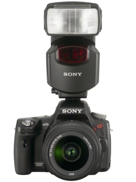 <b>α55に装着したところ</b>