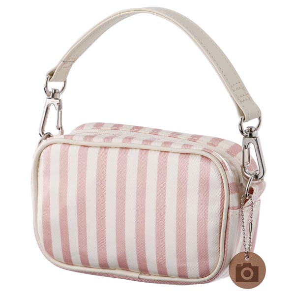 <b>ハンドポーチ（ストライプ ピンク）</b>