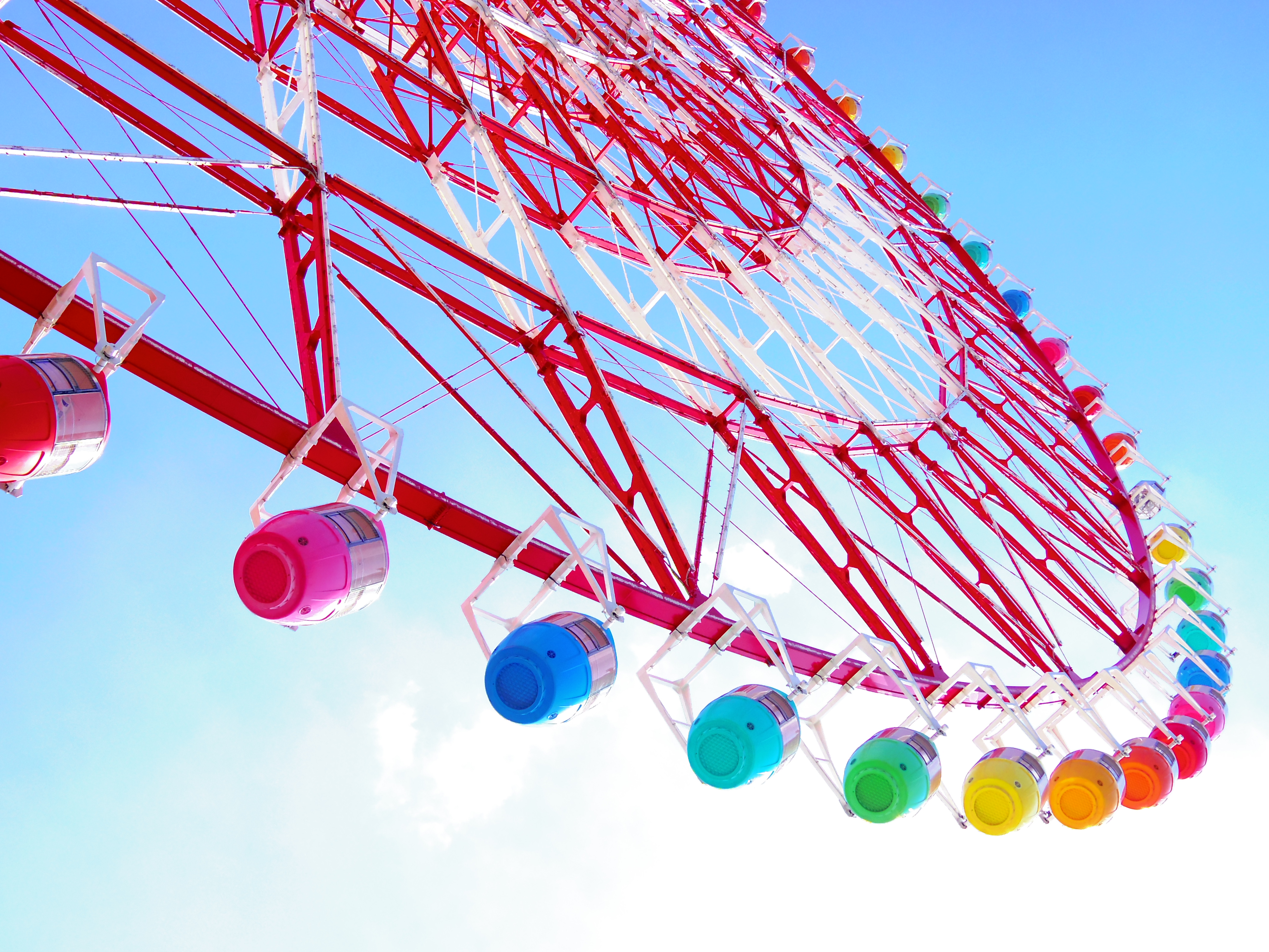 <b>観覧車の真下から太陽を仰ぎ見る状態で撮影。エフェクトをかけているのとあえてフレアを出しているので、純粋なレンズの性能に関してはまた別の機会に。スマートエフェクト:極彩 / PENTAX Q / PENTAX-01 STANDARD PRIME / 約4.0MB / 3,000×4,000 / 1/1,250秒 / F2.8 / +1.3EV / ISO125 / 8.5mm</b>