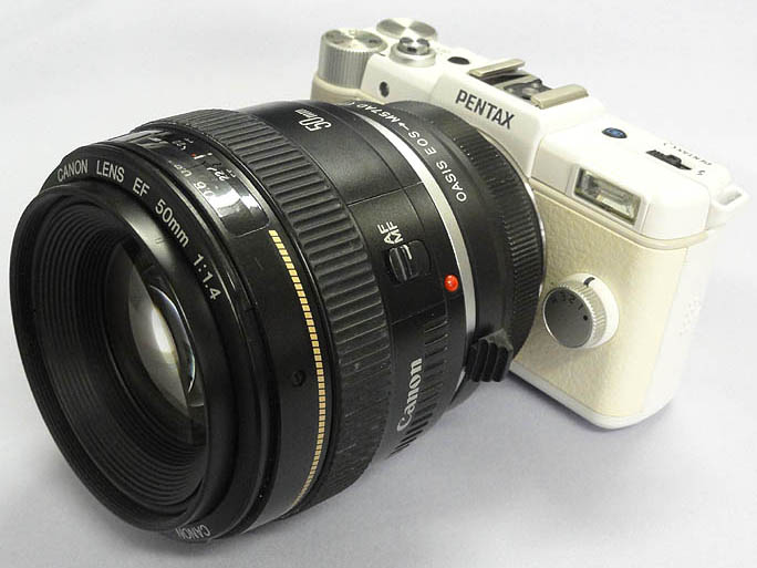 <b>EFマウントレンズの装着例</b>