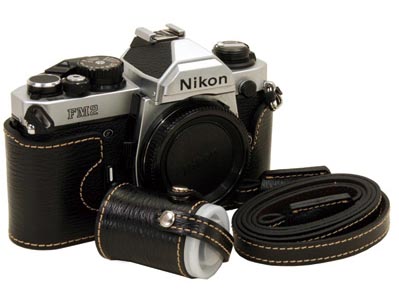 <b>Nikon FM2用本革速写ケースwithストラップ（ブラック）</b>