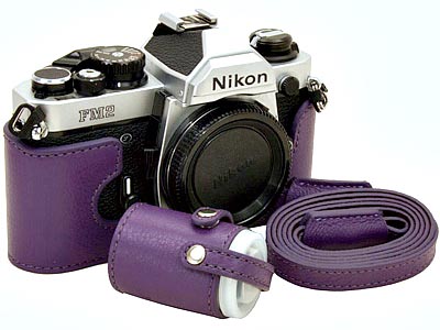 <b>Nikon FM2用本革速写ケースwithストラップ（バイオレット）</b>