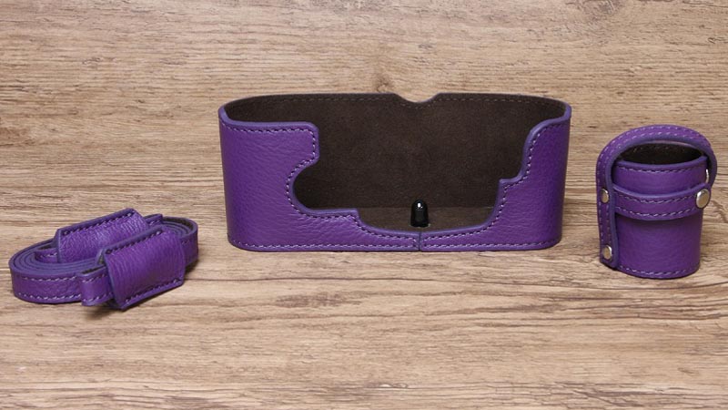 <b>Nikon FM2用本革速写ケースwithストラップ（パープル）</b>