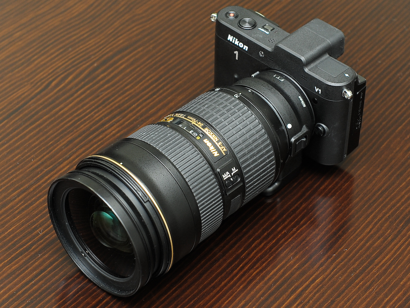 <b>FT1を介して「AF-S NIKKOR 24-70mm F2.8 G ED」を装着したところ</b>