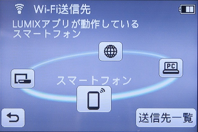 <b>送信先の選択画面</b>