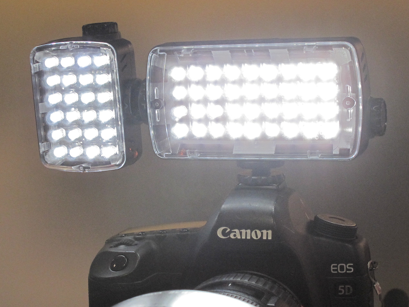 <b>マンフロットブランドのLEDライト。複数を繋げることもできる</b>