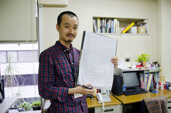 <b>本社の地下フロアスペースにはいくつかのスタジオに仕切ってあって、それぞれのチームが同時にいろんな撮影をしている。会社では撮影やデータ調整、プリントといった写真関連の作業だけじゃなく、スケジュール管理や予算管理、機材や消耗品などももちろん管理しなければいけない。それが会社員っていうものだ。しかしよーく考えてみれば、我々フリーランスの人間も同じことをやっているんだな。１人なので人は知らないだけで。それにしてもオフィスで働くHALくんは、見慣れないせいか何か「管理」という言葉が似合わないなあー（笑）</b>