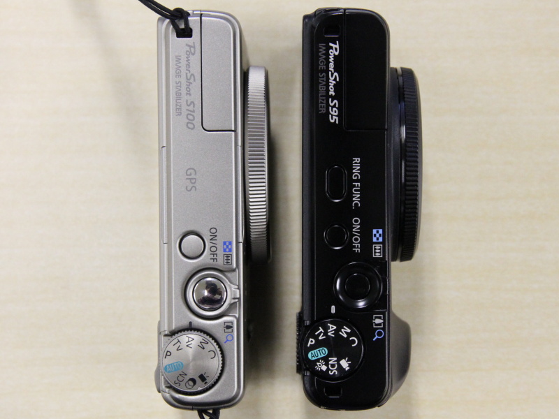 <b>S100のほうがわずかに薄い</b>