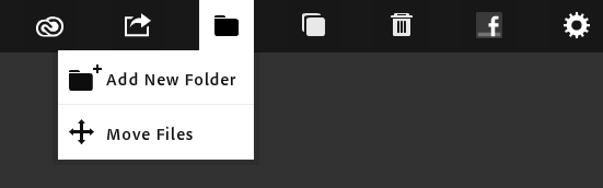 <b>アイコンをタッチし、ドロップダウンから機能を選択する</b>