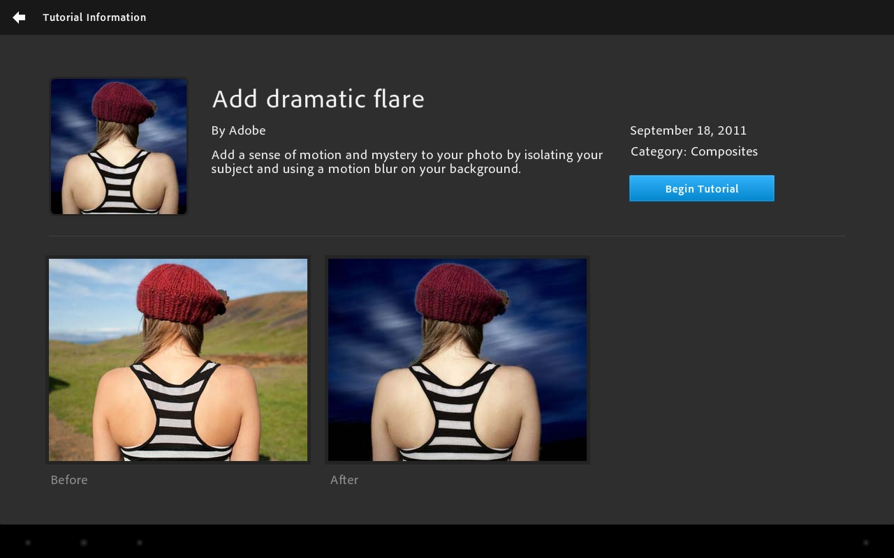 <b>例えばこれはドラマチックフレアを追加するチュートリアル</b>