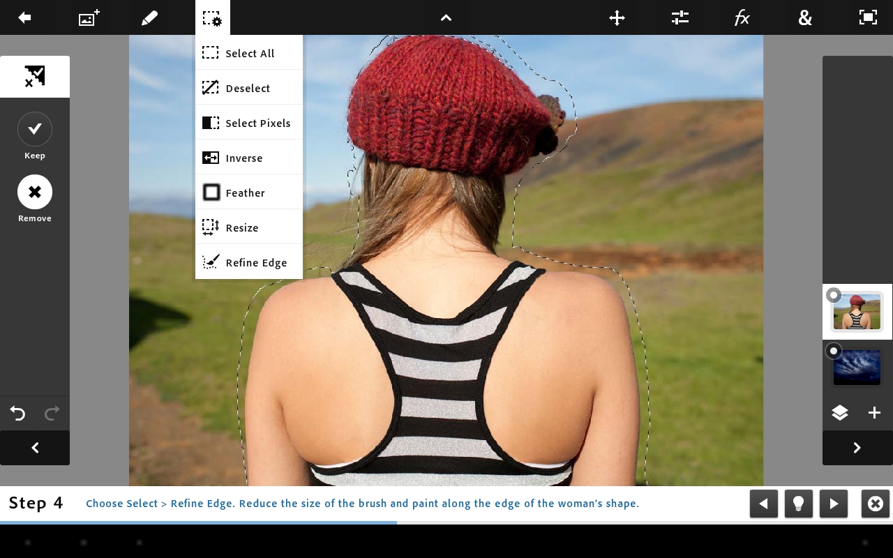 <b>選択設定の画面</b>