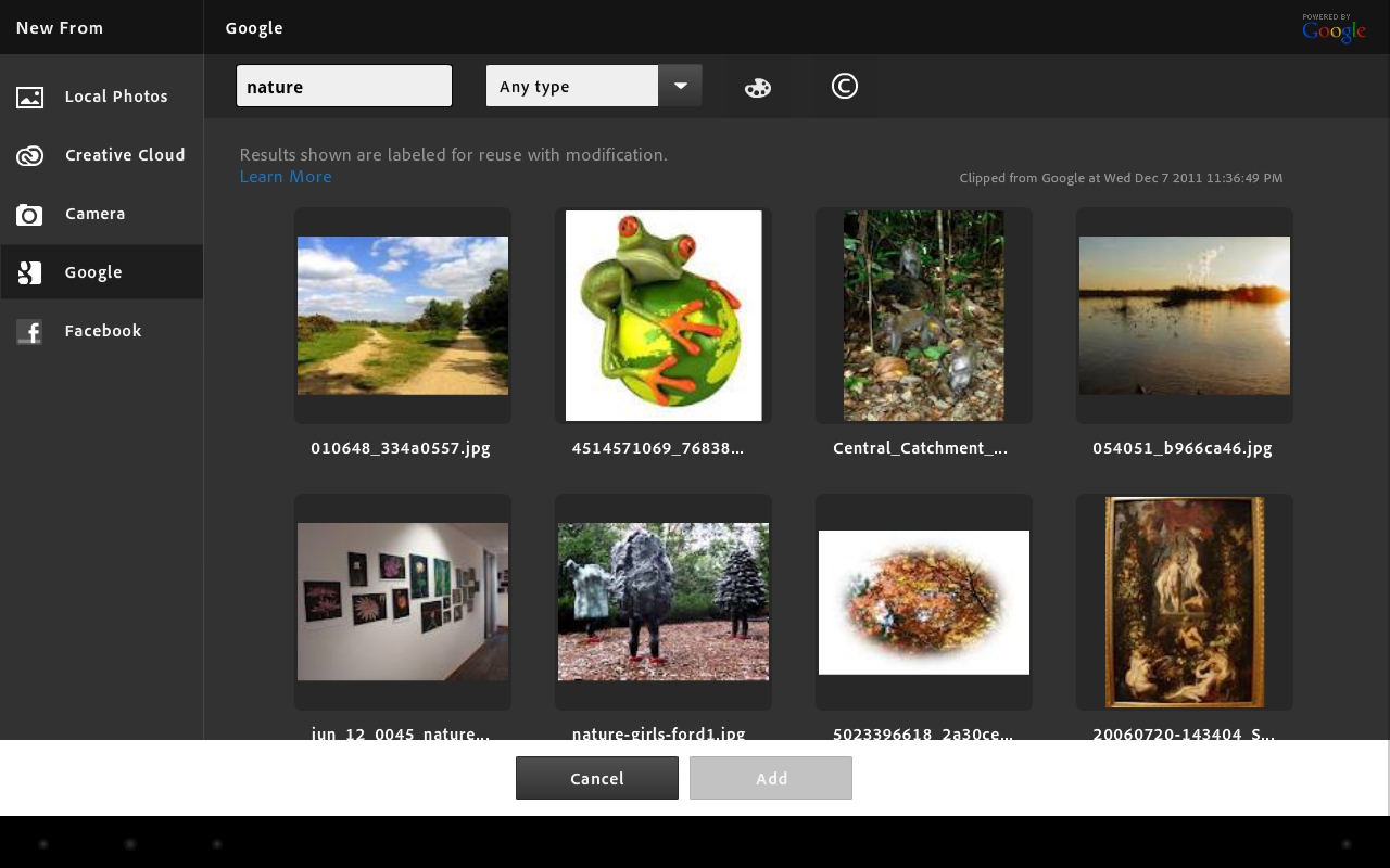 <b>Google画像検索でインターネット上の画像を取り込める</b>