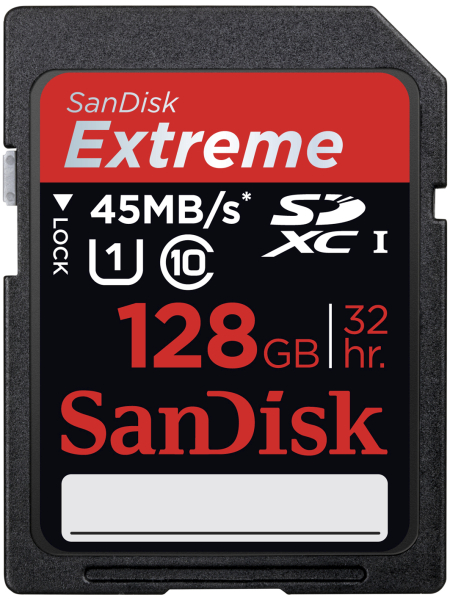 <b>エクストリームSDXC UHS-Iカード（128GB）</b>