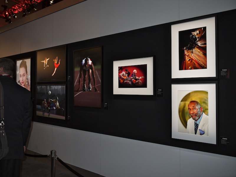 <b>EOS-1系や業務用大判プリンターなど、キヤノンのハイエンド機で作成された作品を展示するギャラリーコーナーもあった</b>