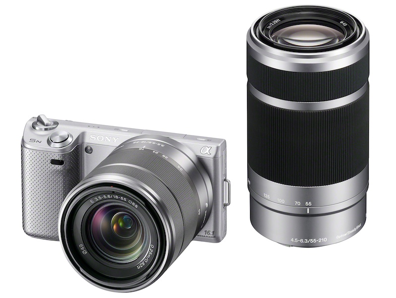<b>NEX-5NY。E 18-55mm F3.5-5.6 OSS、E 55-210mm F4.5-6.3 OSS付き</b>