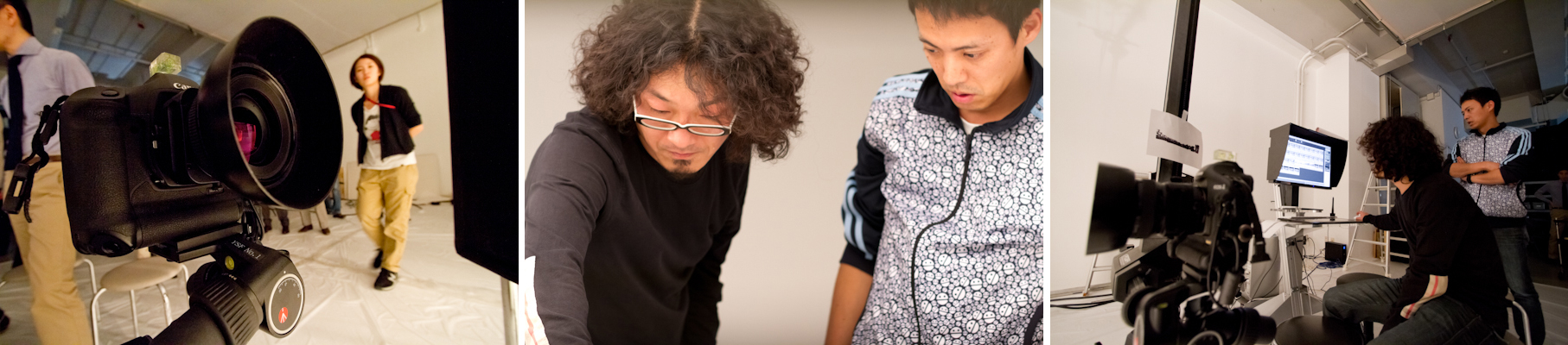 <b>パソコン上でチェックして、どうしても形状が不自然な部分は、別カットで撮影して貼り合わせていくと自然に見えてくる。人間の目は一発でいくつもの商品を同時認識するが、写真では写っているままなので、角度がちょっと違うだけで違って見えてくるので、1つ1つの場所によって修正が必要になる場合もある。</b>