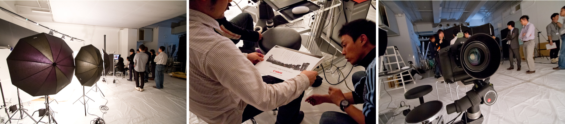 <b>パソコン上でチェックして、どうしても形状が不自然な部分は、別カットで撮影して貼り合わせていくと自然に見えてくる。人間の目は一発でいくつもの商品を同時認識するが、写真では写っているままなので、角度がちょっと違うだけで違って見えてくるので、1つ1つの場所によって修正が必要になる場合もある。</b>