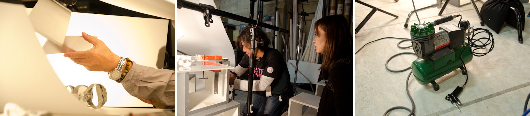 <b>全体の撮影および、フォトディレクションを望月氏は任されており、望月本人の他にもササキスタジオ時代の先輩や仲間とチームを組んで、撮影を進行させていく。このブックデザイン全体のアートディレクションは前述の松下計さんのデザイン事務所であるが、松下さん御自身もグッドデザイン賞の審査員のひとりでもあるので、内容には余計シビアだろうと思う。松下氏と望月氏はいろいろな仕事で協力している。</b>