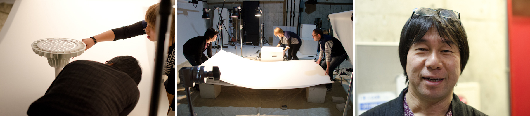 <b>ササキスタジオ時代からの先輩、本田勝さんとは長い付き合い。本田さんはニコンD700に超シャープなマクロレンズのPC-E MICROニッコール85mm F2.8 Dを多用。こちらは望月チームとはまたひと味違うアプローチで、淡々と進んでいた。</b>