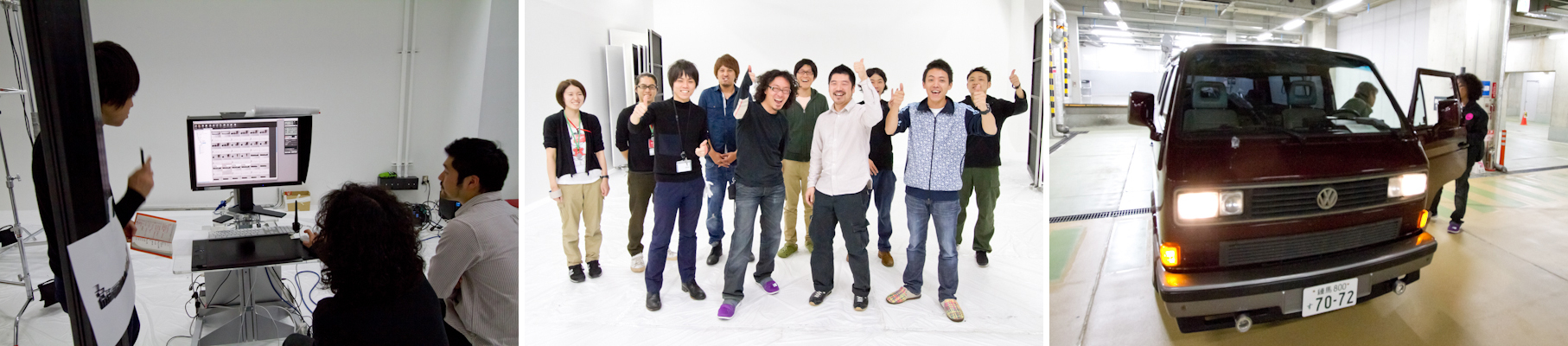 <b>今回の撮影機材はクライアント、そして製品がキヤノンだからというわけじゃなく、キヤノンだ（笑）。デジタルになって、仕事での撮影はキヤノンデジタル1Dsシリーズ。この日はEOS-1Ds Mark III。レンズはほとんどがシフトのTS-E 90mm F2.8。他に時々、TS-E 45mm F2.8だった。全てのカットを撮影終了したのは、日付が変わる頃。みなさんオツカレサンでした〜!!</b>