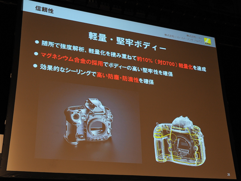<b>D700からは1割軽量化した</b>