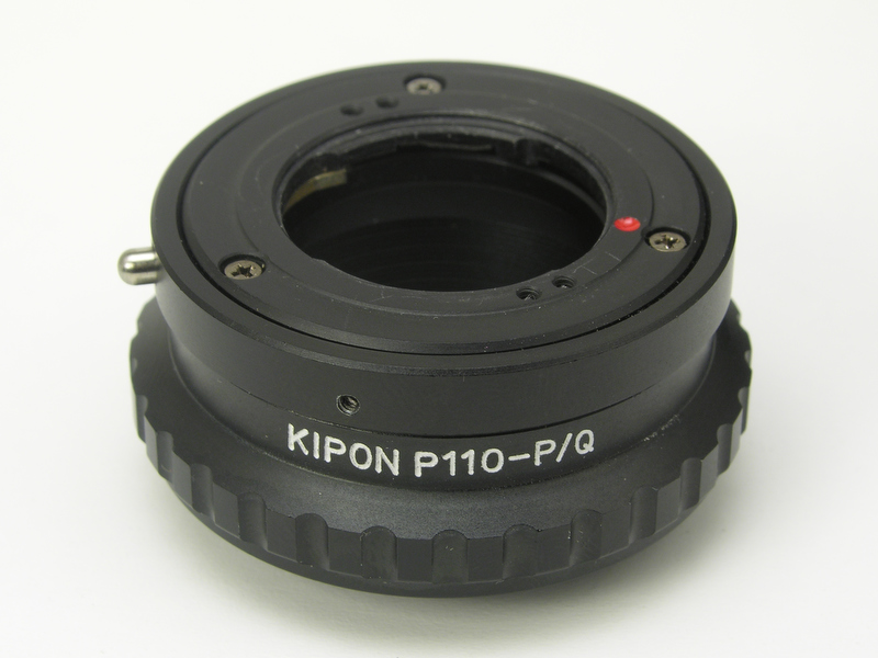 <b>キポン オート110→P/Qアダプター。中国のマウントアダプター専門メーカーキポンが製造。非常に丁寧な作りで、110レンズが気持ち良くロックされる。日本での代理店は焦点工房。発売日、価格は未定</b>