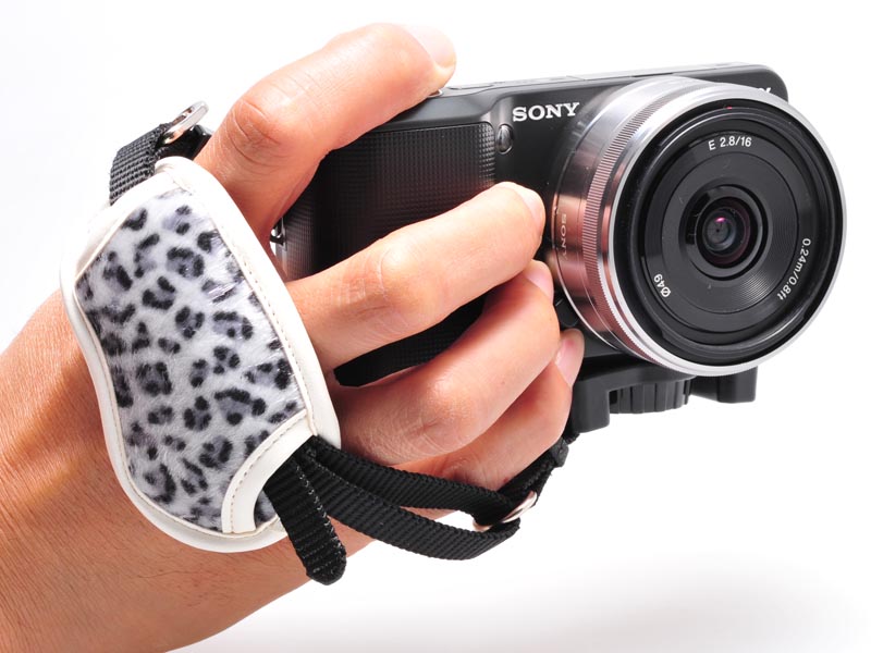 <b>装着例（柄は雪豹）</b>