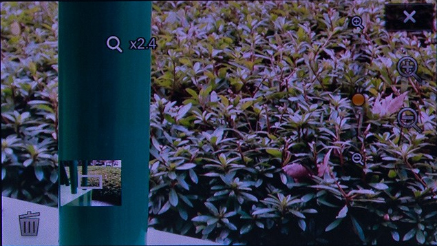 <b>画像にタッチすると拡大表示になる。＋-のアイコンタッチで拡大縮小ができるほか、その隣にあるスライダーを上下させることで高速に拡大縮小ができる</b>