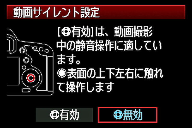 <b>動画サイレント機能では、サブ電子ダイヤルに軽く触れるだけでシャッター速度などを変更できる</b>
