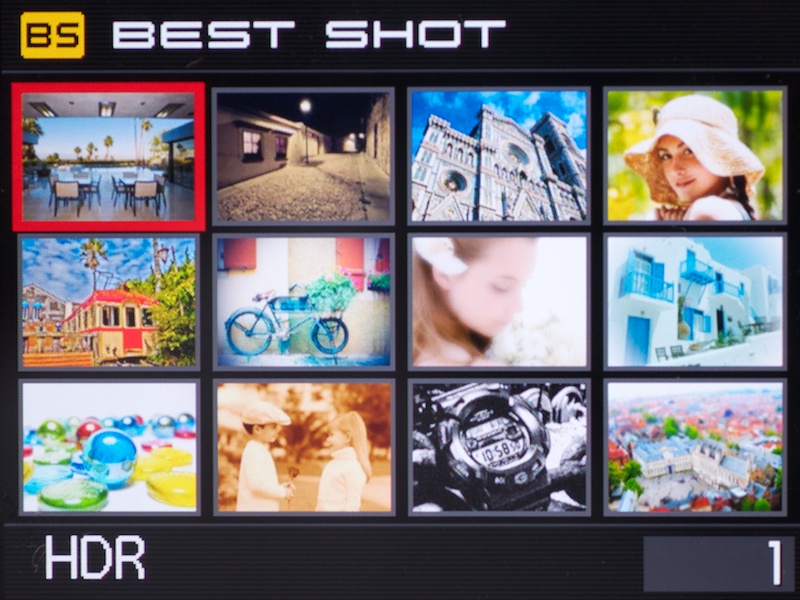 <b>BSボタンを押すとベストショット一覧が現れる</b>