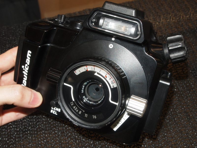 <b>W Nikkor 35mm F2.5を装着したNEX-5N。同梱ストロボの発光部も上部にある</b>