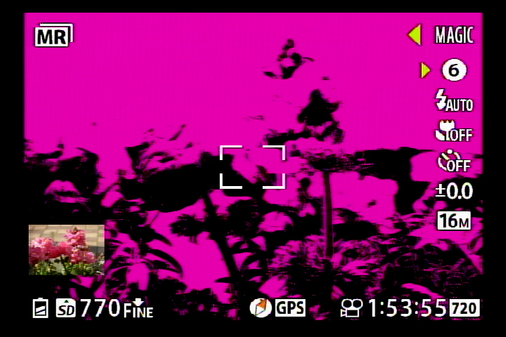 <b>MAGIC＋オリジナル撮影中の画面</b>