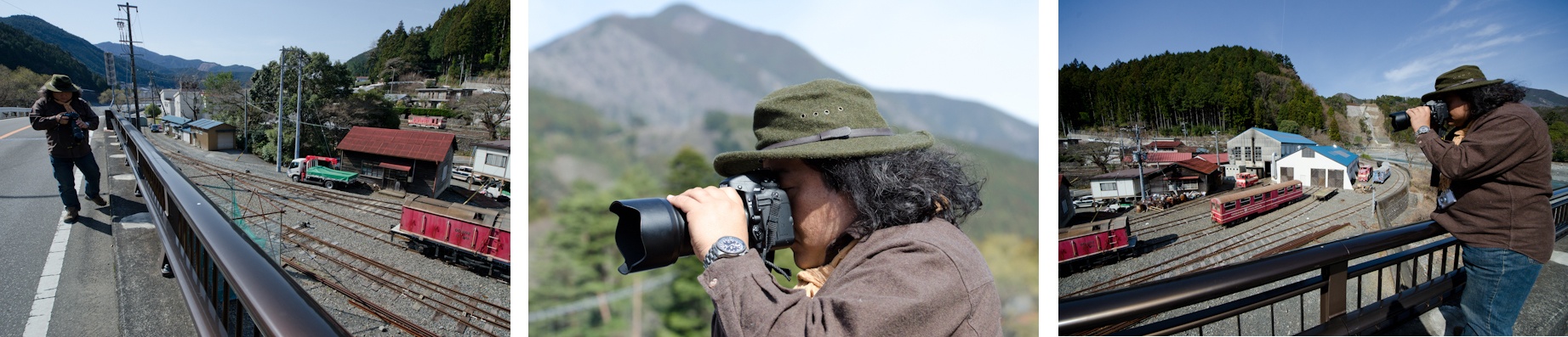 <b>2日目も朝から快晴でスタート。中井さんの運転するラ・クーンII号は今日もバリバリで、元気よく山道を進んでいく。途中で見つけた停車場にカラフルでレトロな車両を発見。思わぬ収穫! Get。</b>