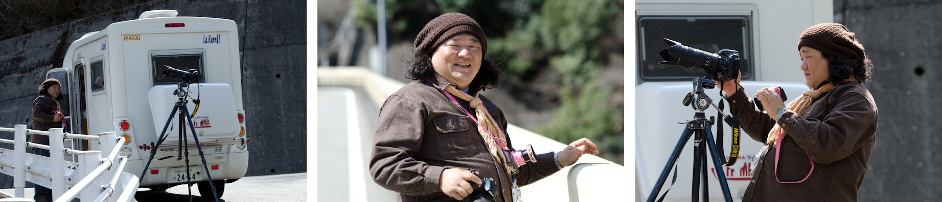 <b>2日目も朝から快晴でスタート。中井さんの運転するラ・クーンII号は今日もバリバリで、元気よく山道を進んでいく。途中で見つけた停車場にカラフルでレトロな車両を発見。思わぬ収穫! Get。</b>