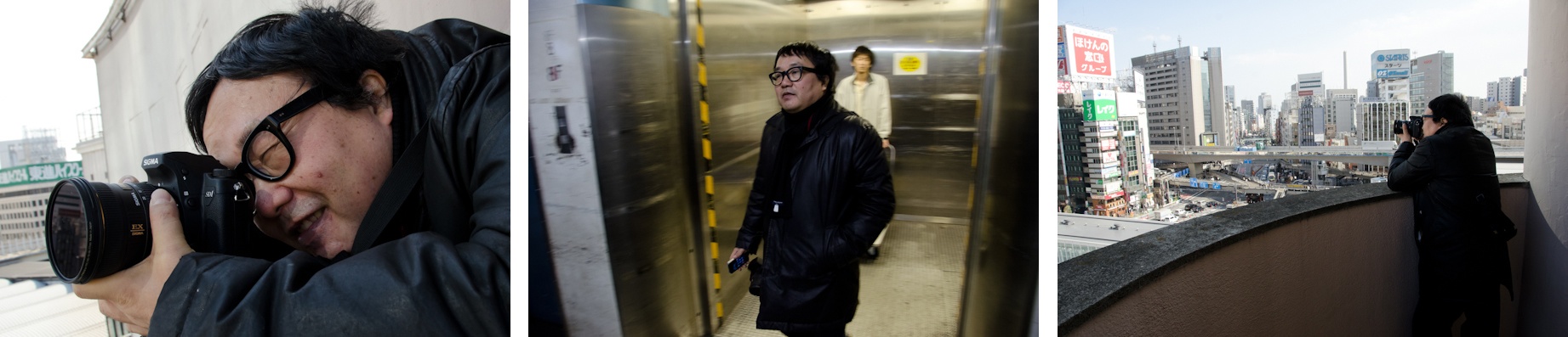 <b>スクランブル交差点も宮増坂交差点もバスロータリーも上から見ると、人や車がおもちゃのように蠢いているのが不思議だった。最後は東急百貨店の屋上遊園地でお約束の記念写真（笑）</b>