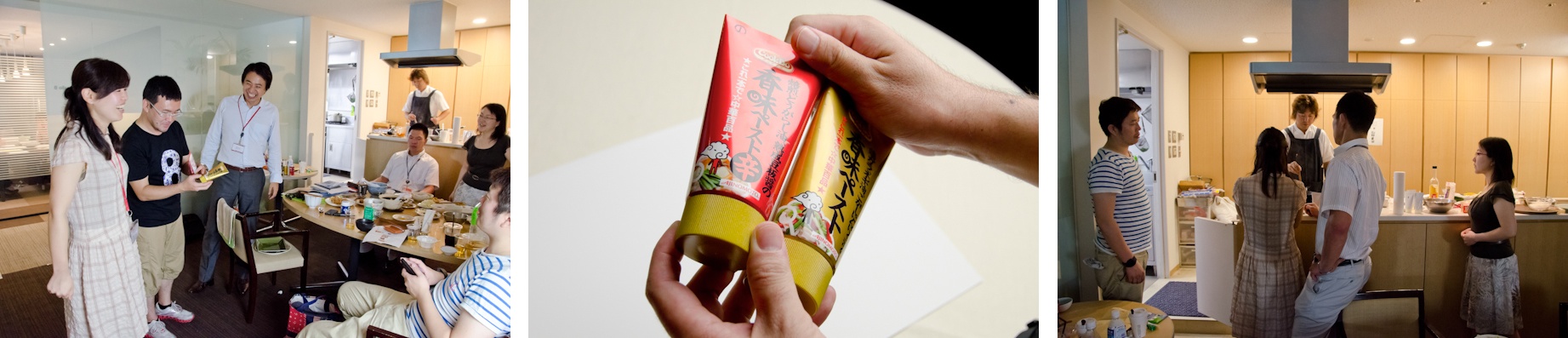 <b>味の素 「Cook Do 香味ペースト」の広告写真撮影の現場。味の素さんのキッチンスタジオへお邪魔した。電通コミュニケーションデザインセンターの関本みよさんのプランニング、アートディレクションはカイブツの木谷友亮さん。この日の美人モデルである、実際に食べても美味しい料理を作っているのは味の素コミュニケーションズの小田明宏さん。この商品は現在は東海・北陸地方で昨年から先行発売中なのだが、近日中に全国発売の予定らしい。</b>