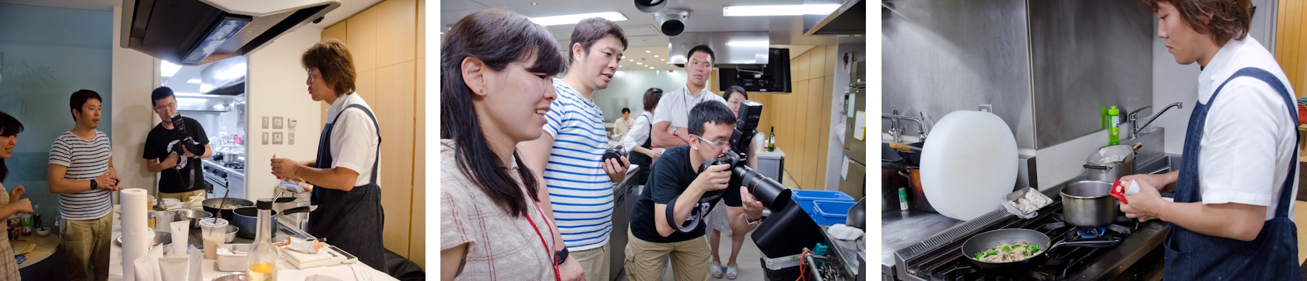 <b>味の素 「Cook Do 香味ペースト」の広告写真撮影の現場。味の素さんのキッチンスタジオへお邪魔した。電通コミュニケーションデザインセンターの関本みよさんのプランニング、アートディレクションはカイブツの木谷友亮さん。この日の美人モデルである、実際に食べても美味しい料理を作っているのは味の素コミュニケーションズの小田明宏さん。この商品は現在は東海・北陸地方で昨年から先行発売中なのだが、近日中に全国発売の予定らしい。</b>