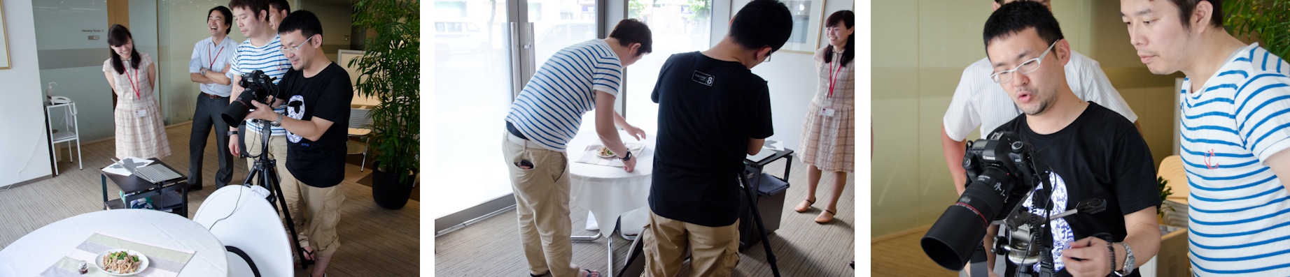 <b>味の素 「Cook Do 香味ペースト」の広告写真撮影の現場。味の素さんのキッチンスタジオへお邪魔した。電通コミュニケーションデザインセンターの関本みよさんのプランニング、アートディレクションはカイブツの木谷友亮さん。この日の美人モデルである、実際に食べても美味しい料理を作っているのは味の素コミュニケーションズの小田明宏さん。この商品は現在は東海・北陸地方で昨年から先行発売中なのだが、近日中に全国発売の予定らしい。</b>