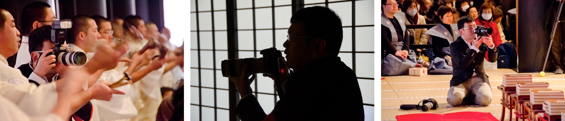 <b>2012年2月3日、節分会。この日は節分を撮影する仕事のシカーノに付き合って、早朝から出発してボクも初めて身延山久遠寺へお邪魔した。底冷えのするようなもの凄く寒い日で凍えていたのだが、不思議なことに大勢のお坊さんたちの奏でるお経を聴いていると身体の奥の方が柔らかくなっていくような気がした。お経の文言や意味はよくわからないんだけど、聴いていると本当に心地よいものだ。登山の自信は体力的にないけど、車なら違う季節にまた来てみたい。</b>