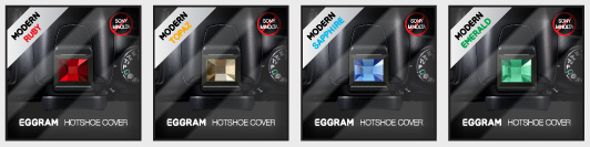 <b>モダン（平面カット）。左からルビー、トパーズ、サファイア、エメラルド</b>