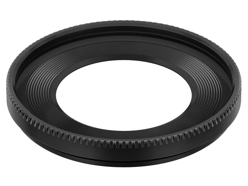 <b>別売のレンズフードES-52。価格は2,100円</b>